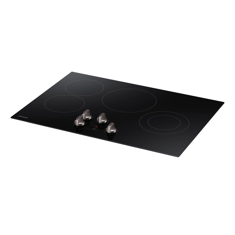 30" Black Ceramic Electric Cooktop with 4 Burners