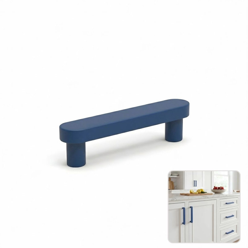 ROUS Hardware Mid-Century Modern Cabinet Handle 1-Count, 5'', Polo (Navy Blue)