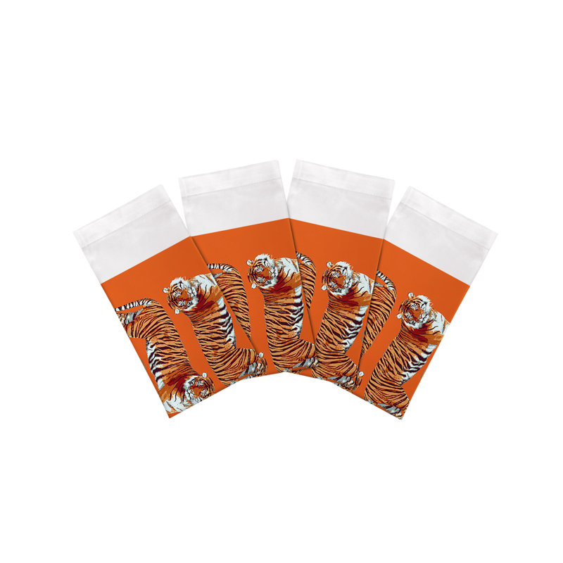 Tiger Seeing Double Cotton Sateen Dinner Napkins