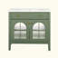 Lavabo de salle de bain de style Mid-Century avec verre à motif et bande lumineuse à capteur de mouvement, lavabo de salle de bain autoportant Farmhouse avec rangement, meuble-lavabo haut de gamme (robinet non inclus)-1637250703-1637250700