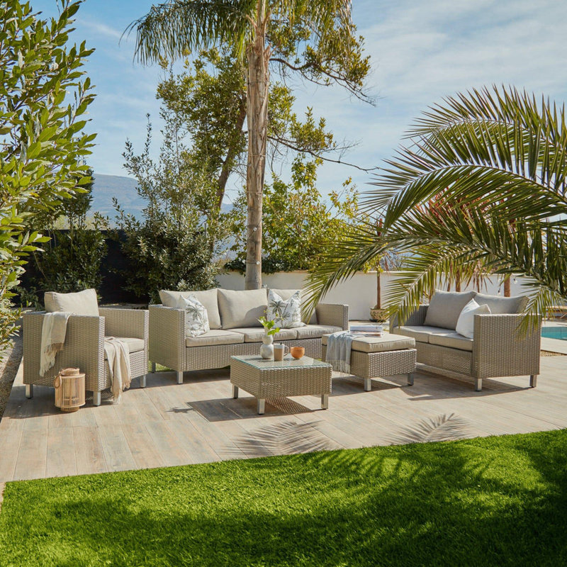 Mounah 7 Seater Rattan Garden Sofa Set