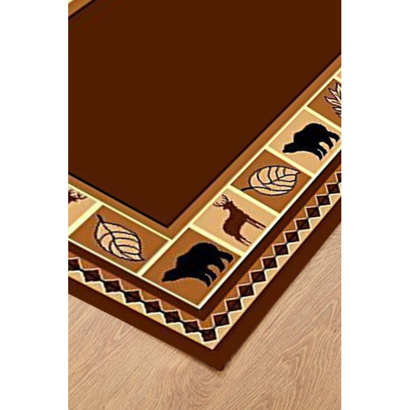 Ensemble de tapis 3 pièces noir/beige/brun à cabine de dépôt orignal Otsego