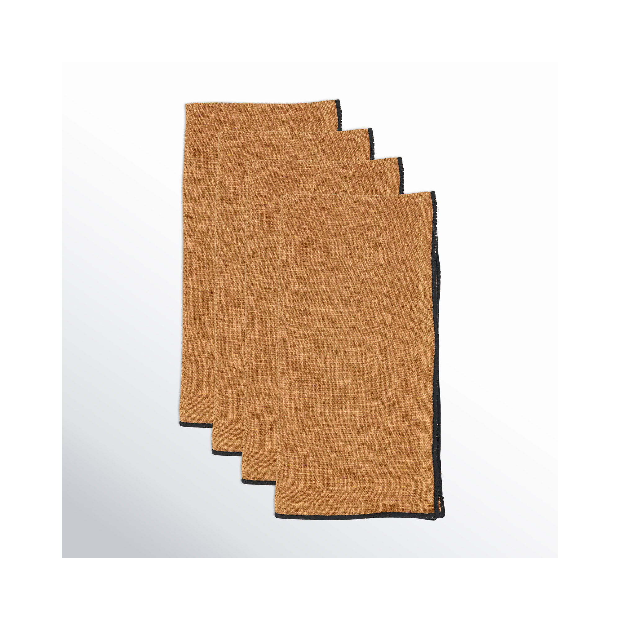 Set of 4 Dartmouth Linen No Pattern Square Napkins, Terracotta