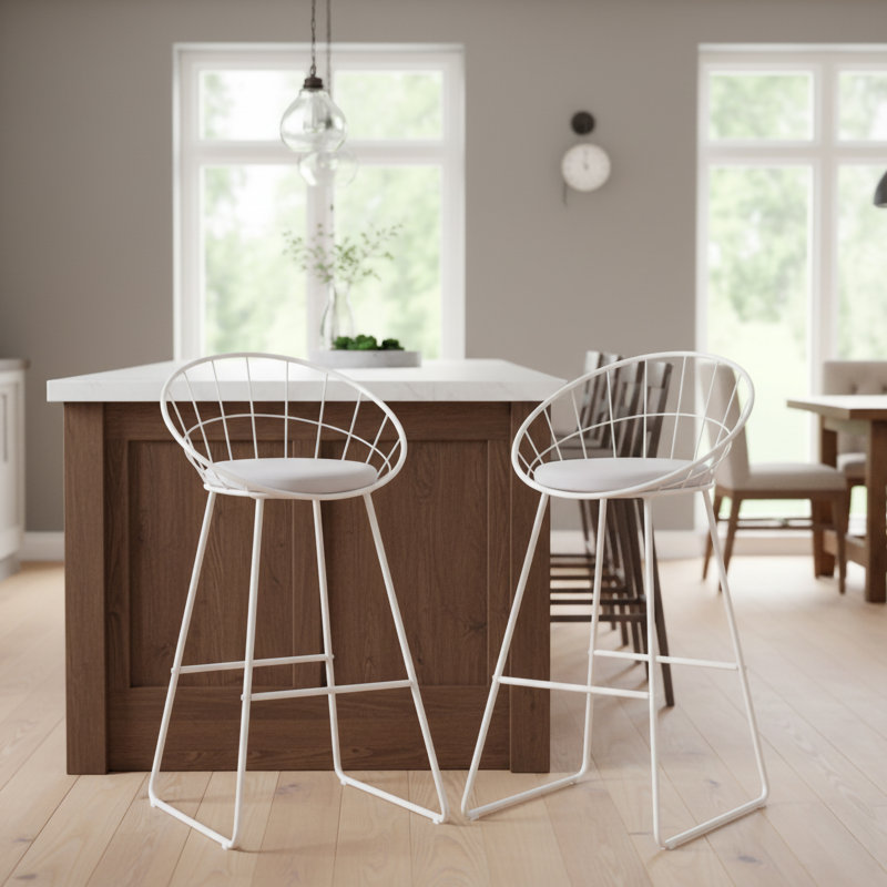 Tabouret de bar Alize, Blanc, Tabouret de bar (siège d'une hauteur de 29,5 po)