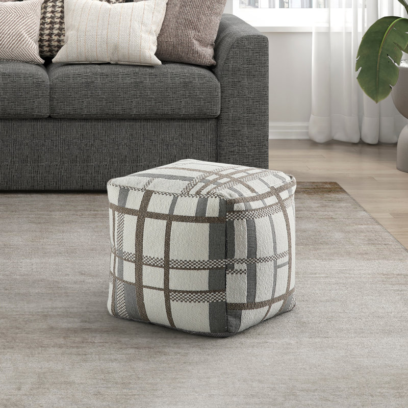 Pouf carré en tissu d'ameublement en tissu jacquard moderne, repose-pieds, repose-pieds antidérapant, fauteuil à billes, repose-pieds 1pc