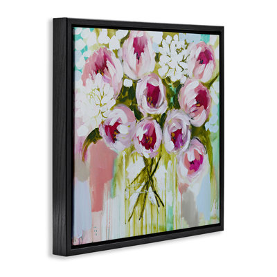 Abstract Peony Cluster Floating Frame, design by Amanda Brooks