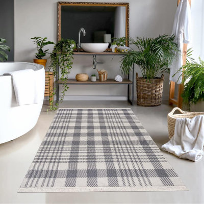 Gustaaf Cotton Washable Plaid Indoor Rug