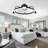 28In. Modern Flush Mount Ceiling Fan With Starry Lights And APP Control For Bedroom