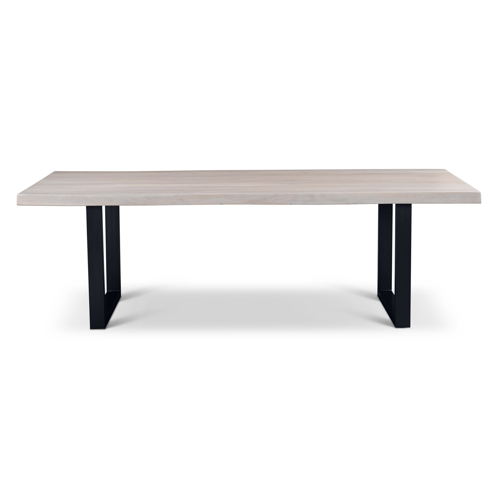 Colin Acacia Dining Table, 29.75"H x 92"L x 40"W, White Wash, Black