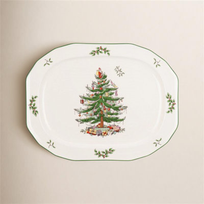Christmas Tree Sculpted Oval Platter
