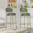 29'' H Seat Height Upholstered Bar Stools Set Of 2 Faux Leather Counter Dining Stool With Golden Legs Modern Round Kitchen Chairs (Green)-690943885