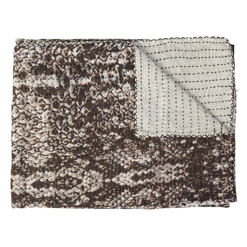 Kantha Quilted Throw Blanket