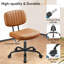 PU-Leather Task Chair, Compact Home Office Armless Chair, Ergonomic Padded Swivel Drafting Chair-1956973036