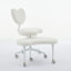 Chaise de bureau rembourrée ergonomique à pieds croisés avec support lombaire et roulettes-130904388