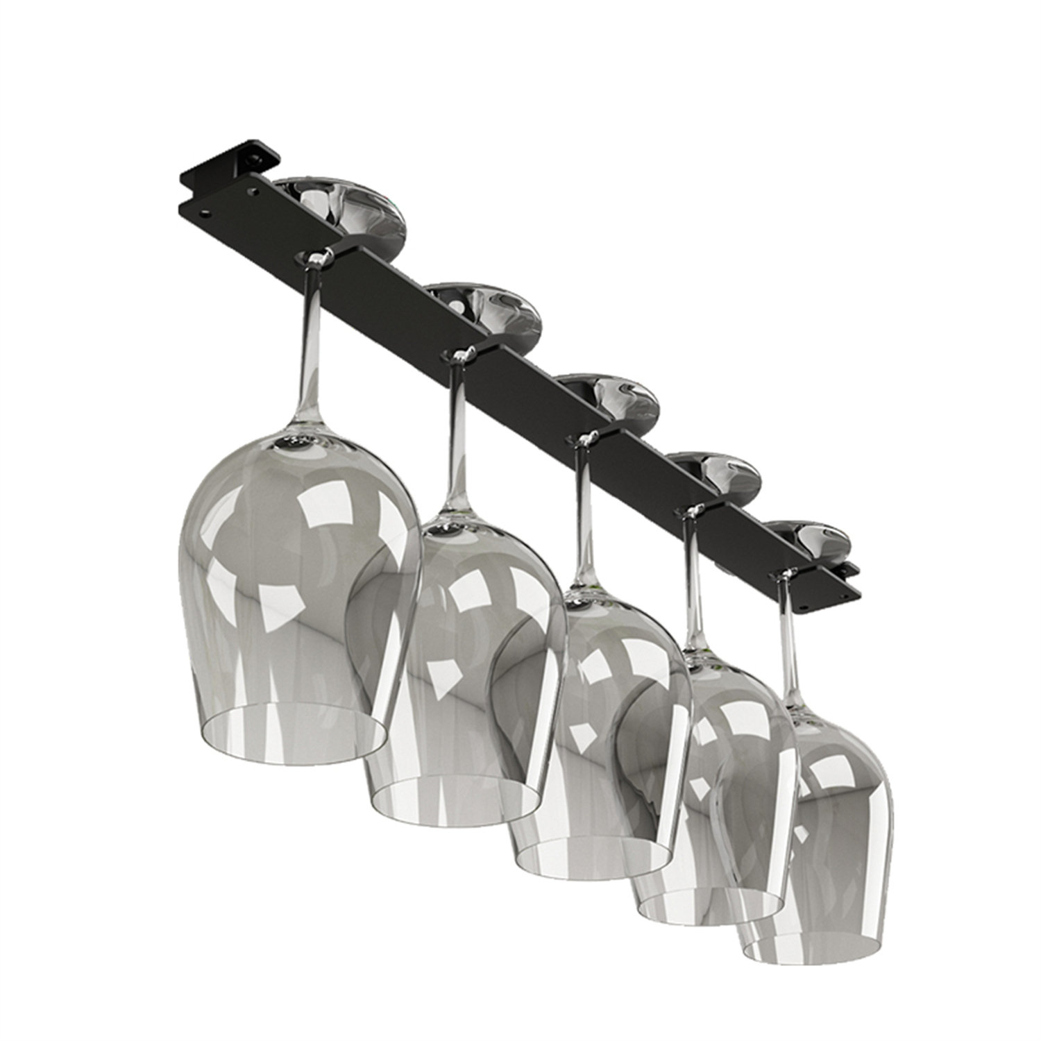 Millwood Pines Tobi Hanging Wine Glass Rack Black | Wayfair