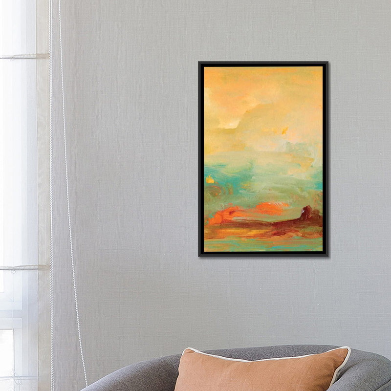 « tropical view ii », reproduction d’art sur toile, H 26 po x l 18 po x P 1,5 po, Pas de tapis, Papier d'art encadré noir