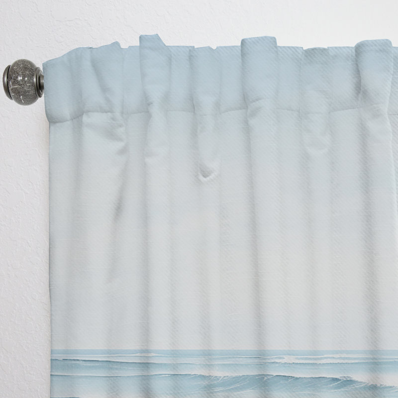 Beach Photo Tranquil Waters I - Nautical Velvet Curtain - Room Darkening - 1 Panel, 52" W x 90" L