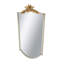 Miroir mural arqué 24 x 1,6 x 37,4 po avec cadre ivoire délavé et couronne florale dorée