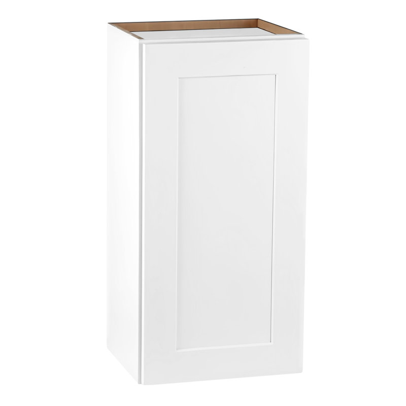 Armoire murale blanche à porte simple pour salle de bain Garage 1 2 tablettes 9W12d30h Installation facile à fermeture douce