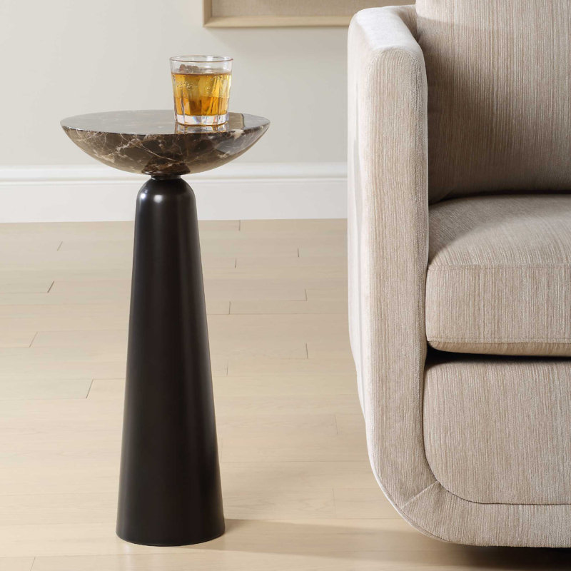 Table d'appoint en marbre brun Uttermost Hastings