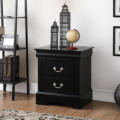 Table de chevet noire pour 2 chambres - Table de chevet décorative optimisant l'espace de rangement