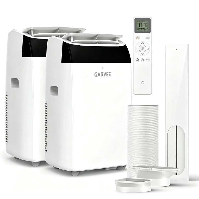 Puissant climatiseur portatif 14 000 BTU - refroidissement 3-en-1, ventilateur et déshumidificateur - climatiseur mobile autoportant avec télécommande, 3 vitesses, oscillation automatique, mode veille, minuterie 24H, rafraîchit jusqu'à 750 pieds carrés - 2 PCS