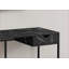 Bureaux: bureau d'ordinateur moderne 42 po avec tiroir de rangement, stratifié noir aspect marbre, structure en métal noir | Noir | Panneau de fibres à densité moyenne