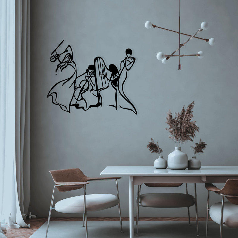 Stylish Black Decorative Metal Wall Accessory, 37.0 x 30.7 inches | 100% Metal Construction, Thickness: 0.05 inches | Modern Home Decor, Perfect for Living Room, Bedroom, & Office Spaces, Durable & Elegant Design