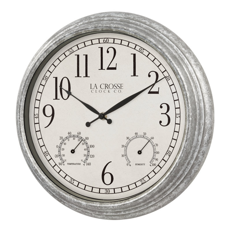 Savayah 14 Inch Galvanized Quartz Clock