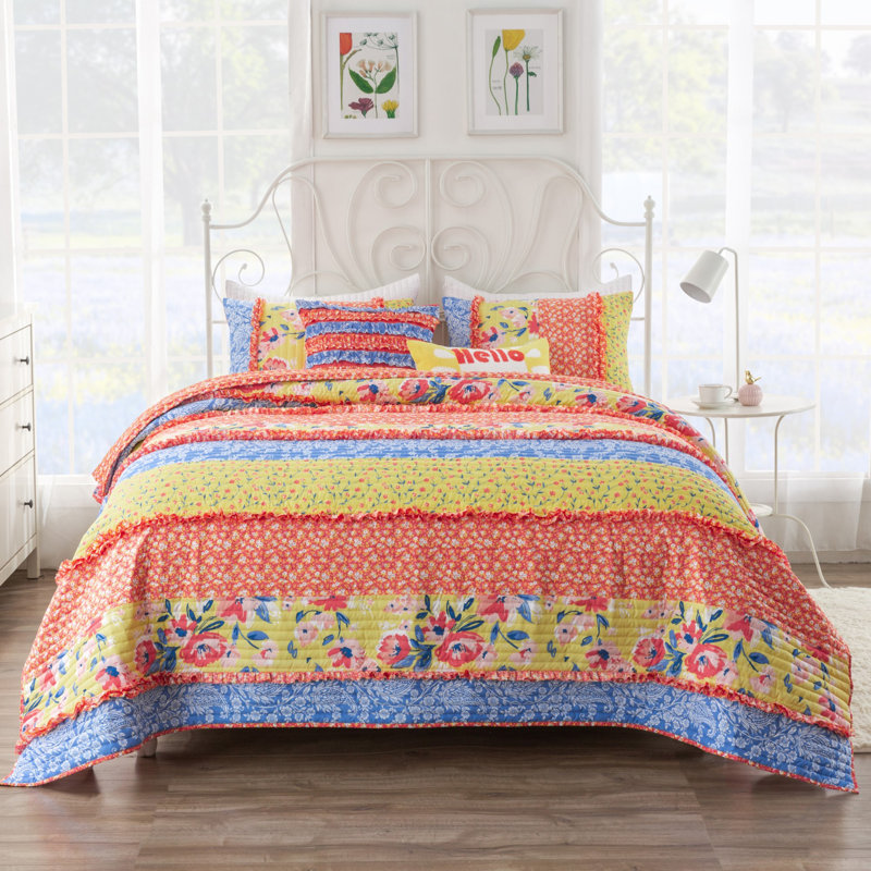 Ensemble de courtepointe en microfibre, Courtepointe simple + 1 taie décorative standard