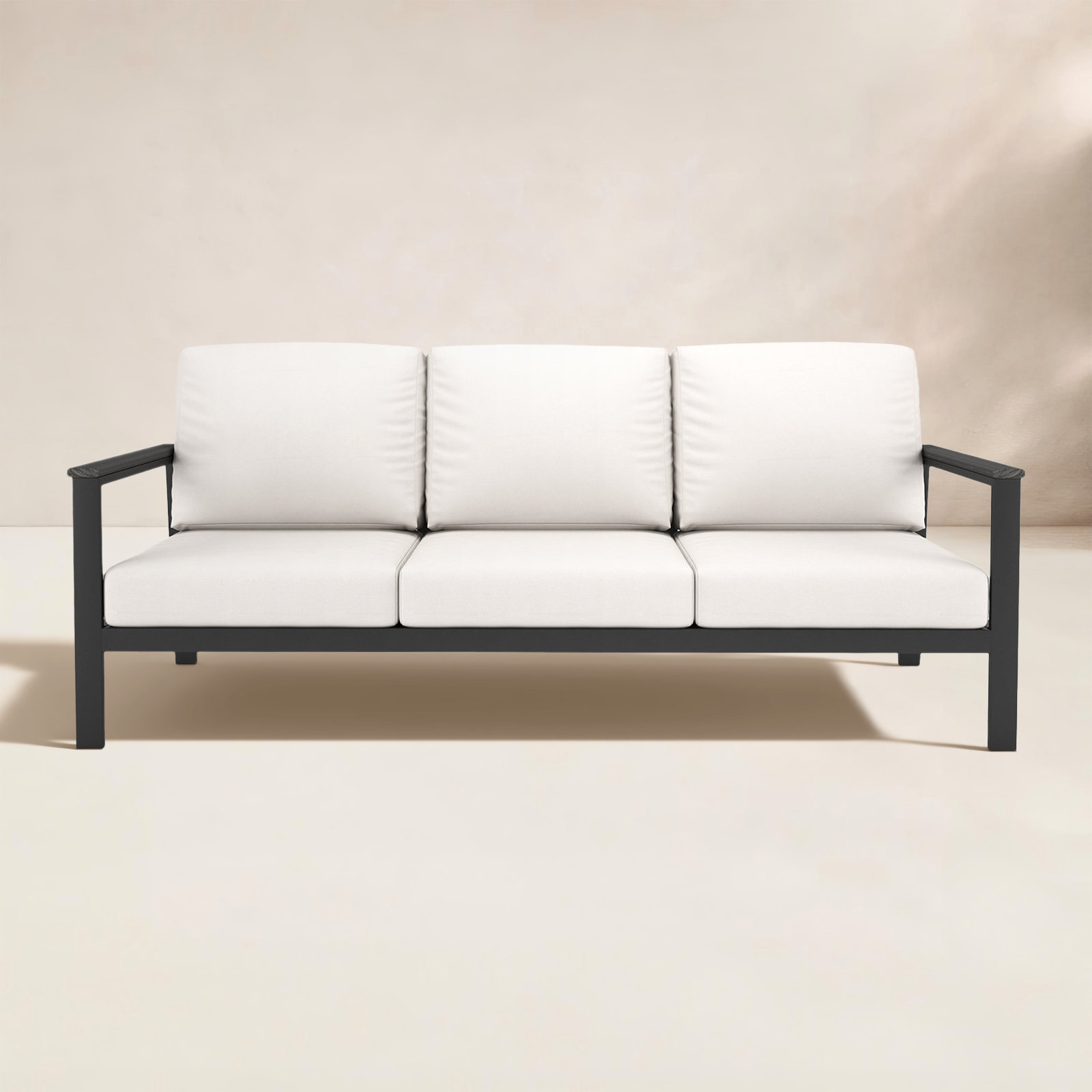 Townsend 80" Sunbrella® Patio Sofa, Yes, Coastal Gray, Sunbrella® Canvas White
