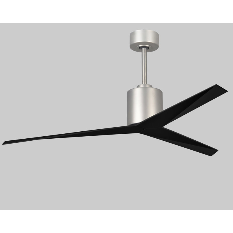 Eliza Outdoor Downrod Ceiling Fan, Brushed Nickel, Matte Black