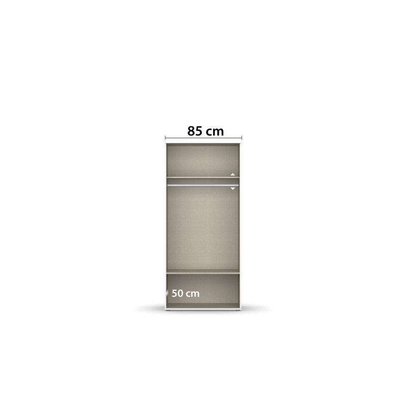 Rasant 2 Door Wardrobe, Alpine White/Metallic Grey