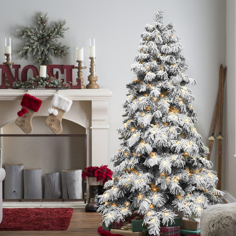 Arbre de Noël à flocage automatique en PVC, H 53,3 pi