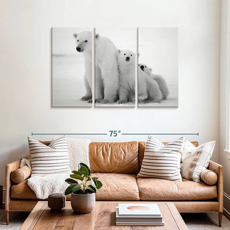 Polar Bear Family, 36" H x 57" W
