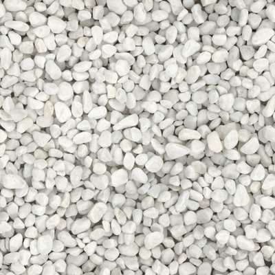 Rivora Everest Blanca Natural Marble Landscaping Rock Pebbles, 1-2 in. (55 Bags, 40 lbs/Bag)
