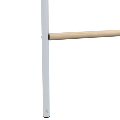 Chicken Roost for Coop, Jungle Gym Roosting Bar, 55.1" x 33.9" x 1" - Steel,Wood - Roosting Bar - Natural Wood,Silver - Wooden - Metal