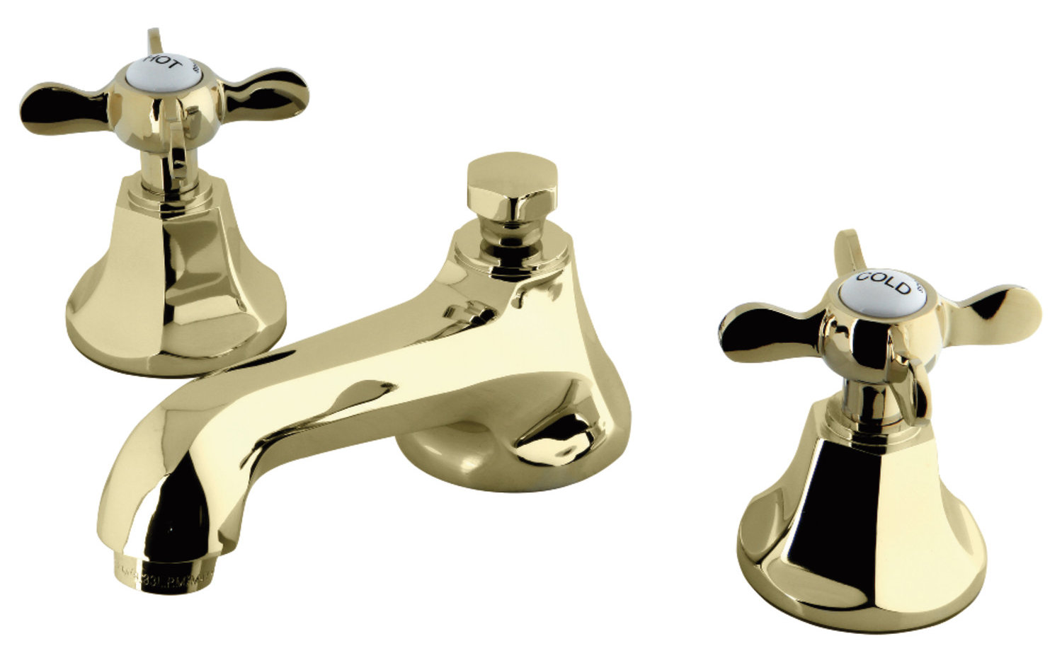 Essex Widespread Bathroom Faucet with Drain, Polished Brass