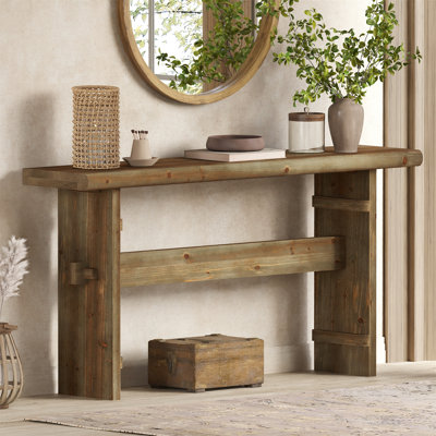 63" Solid Wood Console Table For Entryway