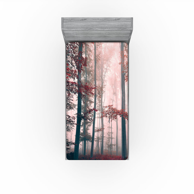 Ensemble de draps-housse Ambesonne Forest, Drap-housse de taille simple