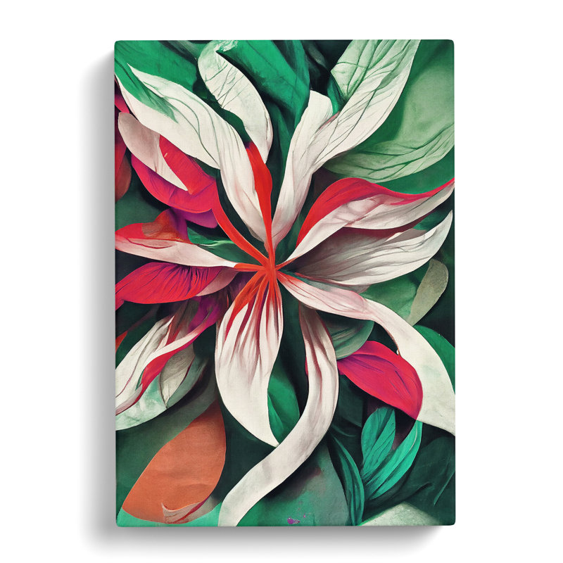 Flowers Abstract No.4 - Wrapped Canvas Print, 50cm H x 35cm W