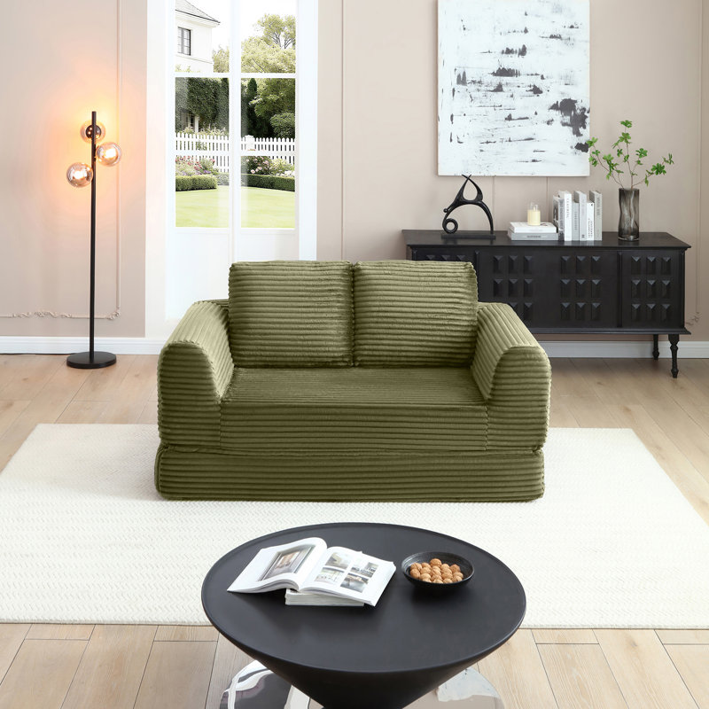 Canapé-lit pliant convertible 2-en-1 avec mécanisme coulissant et conception modulaire pour des espaces de vie flexibles.