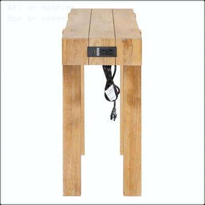 Console rustique minimaliste avec tiroir caché et prise de courant latérale