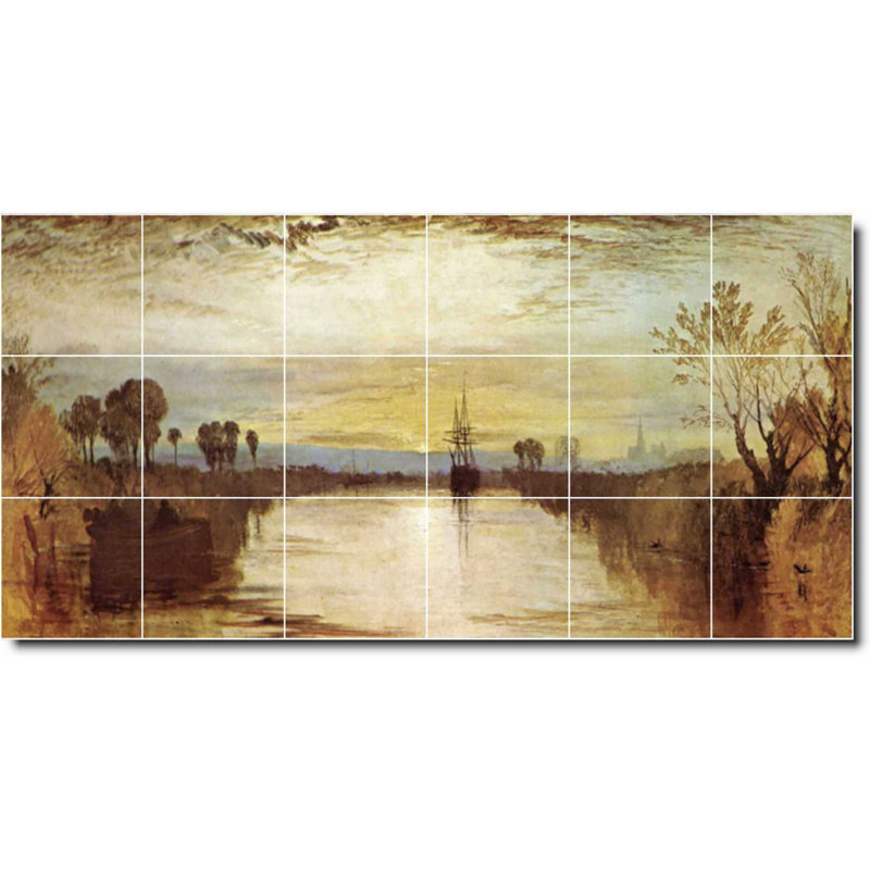 Carreau de céramique décorative 48 po x 24 po 8 po x 8 po, Peinture de Joseph Turner W08829