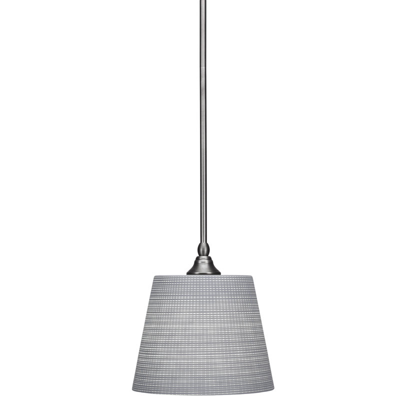 Mini-luminaire suspendu à tige, Nickel brossé, Gris