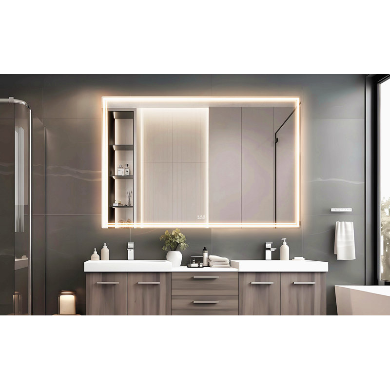 Miroir mural de salle de bain surdimensionné 60X40 pouces