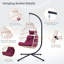 Fauteuil suspendu pour l'extérieur avec support et chaise pour balançoire en osier pour l'extérieur. Rose rouge-1422504741