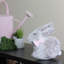 Décoration de Pâques 8 "lapin en peluche grise et rose avec nœud papillon 8"
