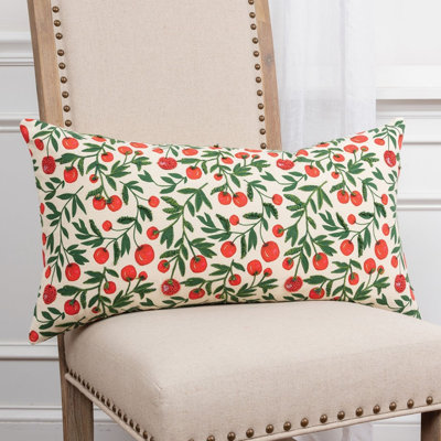 Artichoke Embroidered Lumbar Pillow