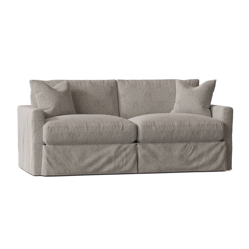 Hartig 84'' Slipcovered Sofa, Drusky Twig Sustain® Basketweave